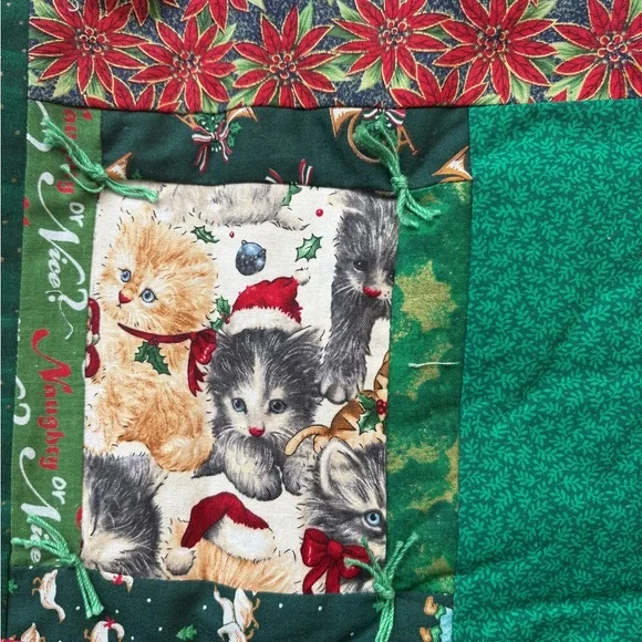 Vintage Festive Kitty  Green Women’s Vest - Picture 9 of 9